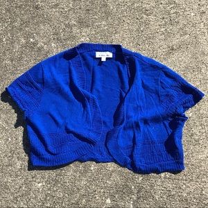 Classic Blue Cropped Cardigan, Signature